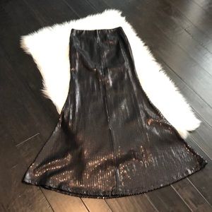 Line & Dot black sequin mermaid maxi skirt small